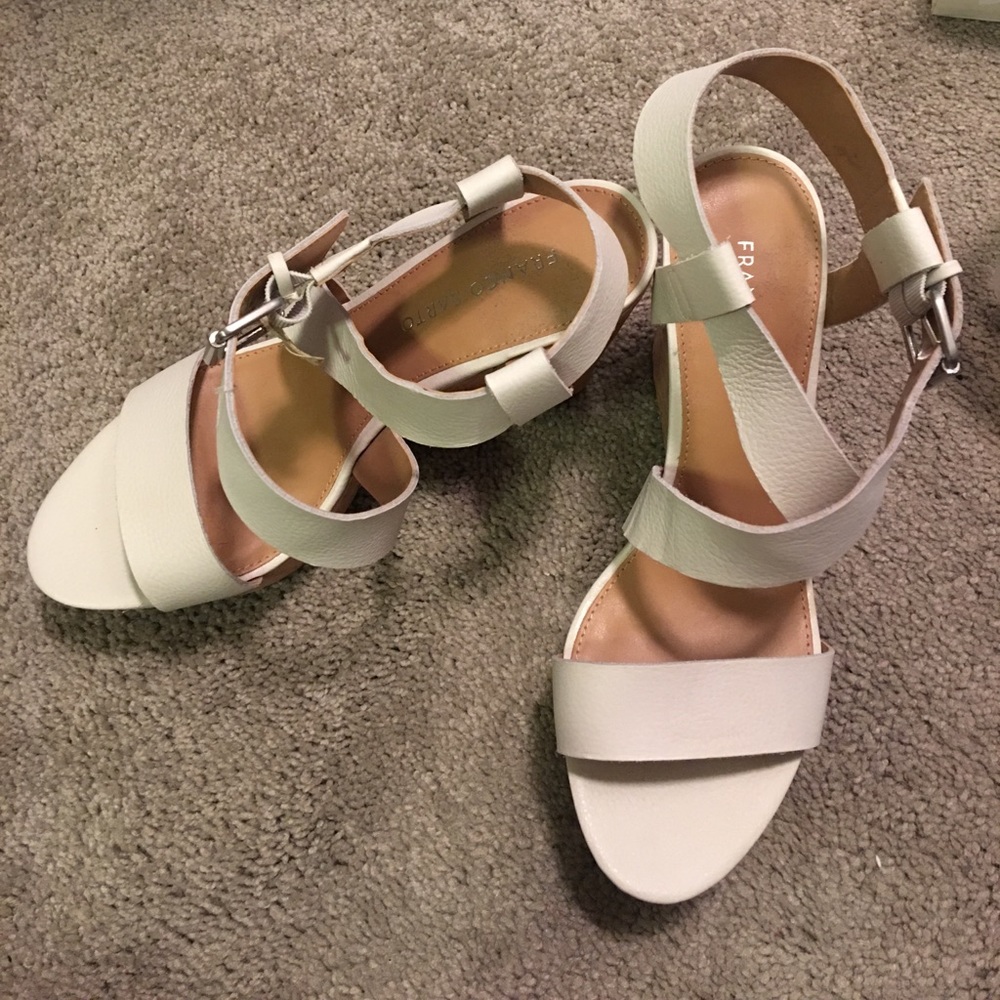 Franco sarto white wedges