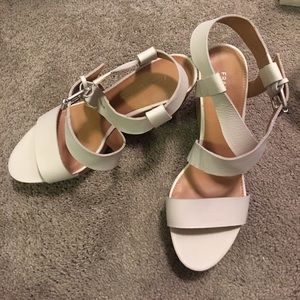 Franco sarto white wedges