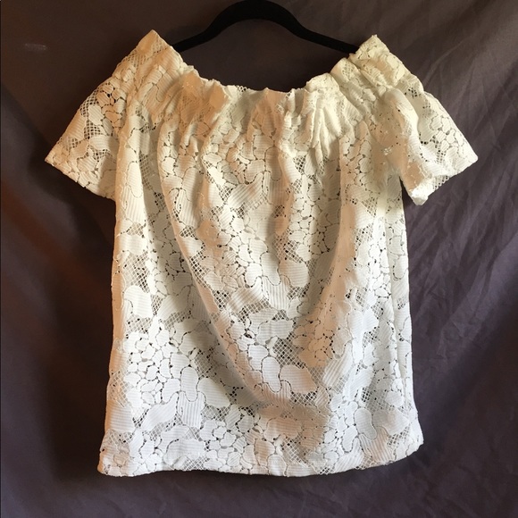 NWT H&M off the shoulder white lace blouse - Picture 8 of 8