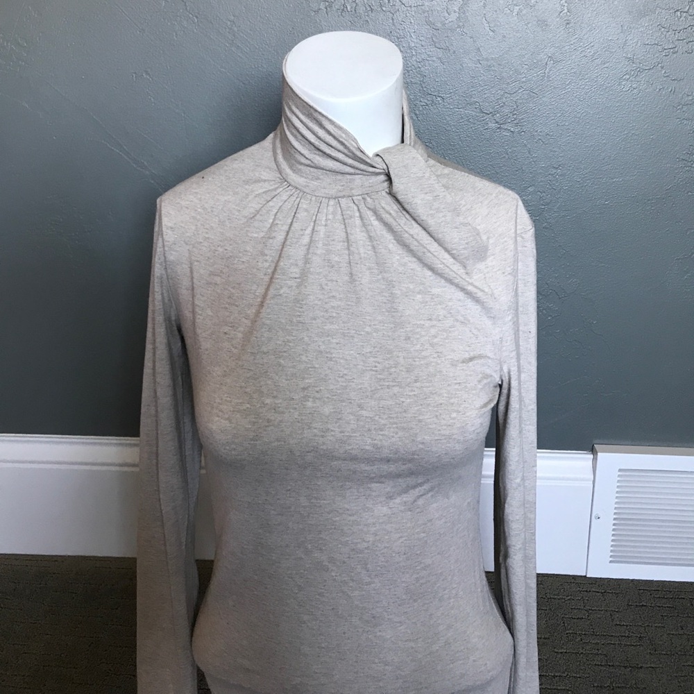 Gathered neckline turtleneck