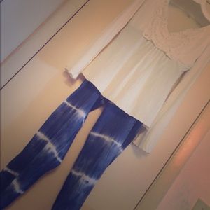 Boho 2 piece outfit sz LG. Top is White House/ BM