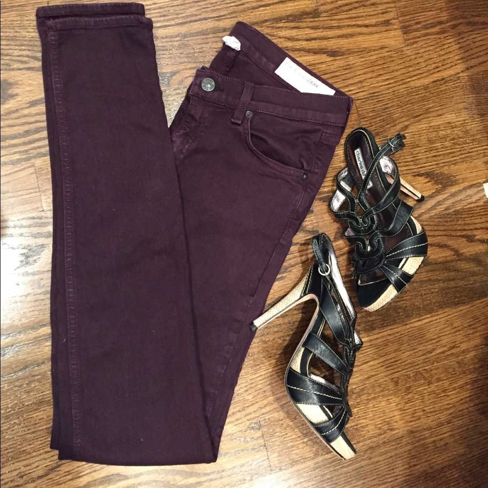 Rag & Bone deep wine skinny Size 26 Exc condition