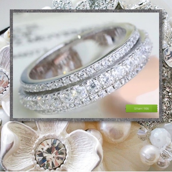 Gorgeous Double Layer Design Eternity Band - Picture 4 of 10