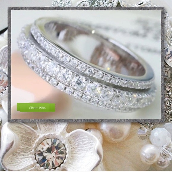 Gorgeous Double Layer Design Eternity Band - Picture 6 of 10