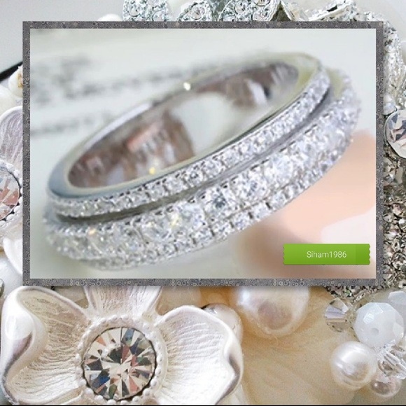 Gorgeous Double Layer Design Eternity Band - Picture 7 of 10