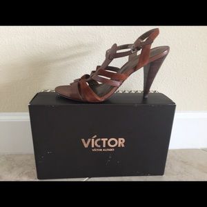 Victor Alfaro Dark Brown Suede/Leather 4” heels