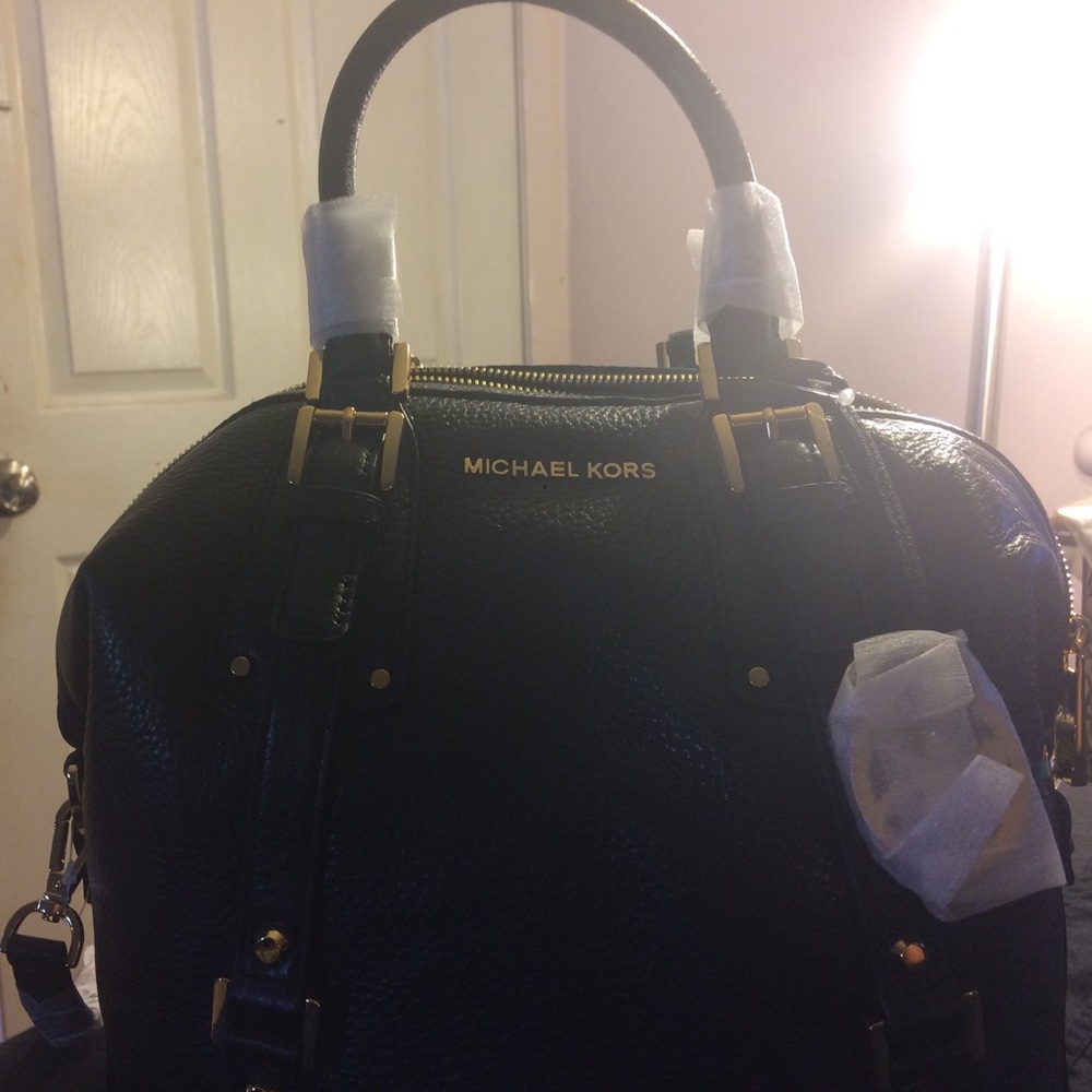 Black Michael Kors leather 2-way handbag