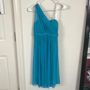 Blue off the shoulder dress