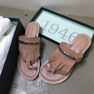 Bernardo Mona Suede Fringe Sandals
