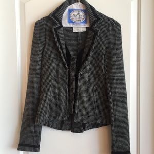 Anthropologie Herringbone Sweater Blazer