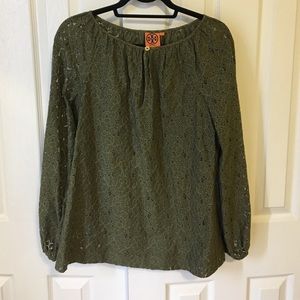 Tory Burch green lace top