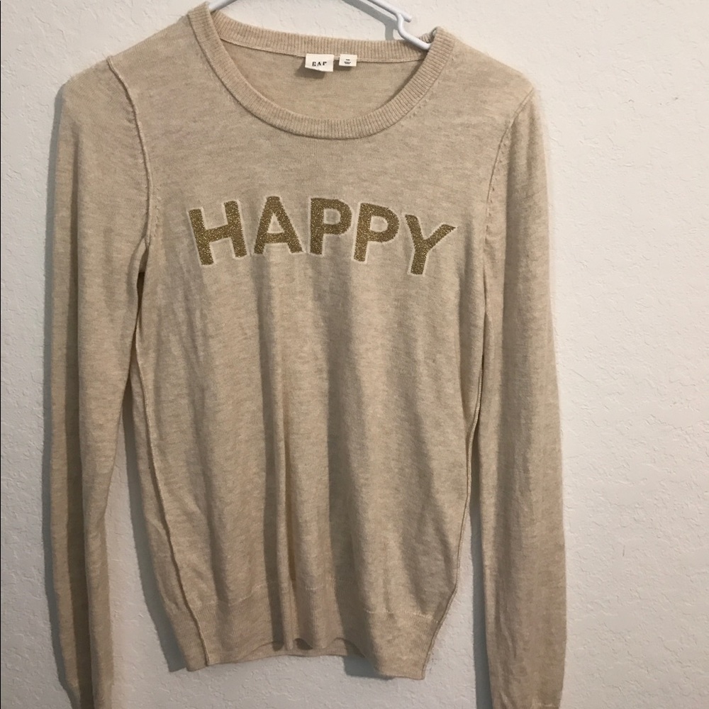 Oatmeal "Happy" Sweater from Gap