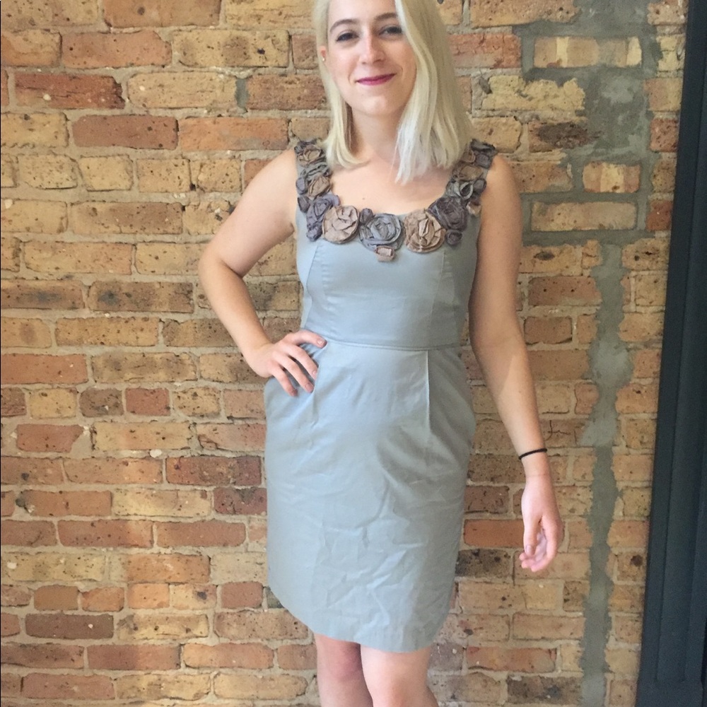 Anthropologie floral appliqué dress with Pockets!