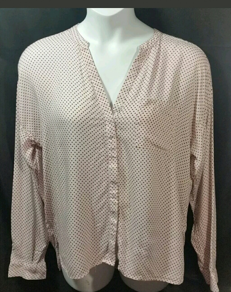 Old Navy Button Down Shirt Top High Low Pink Black