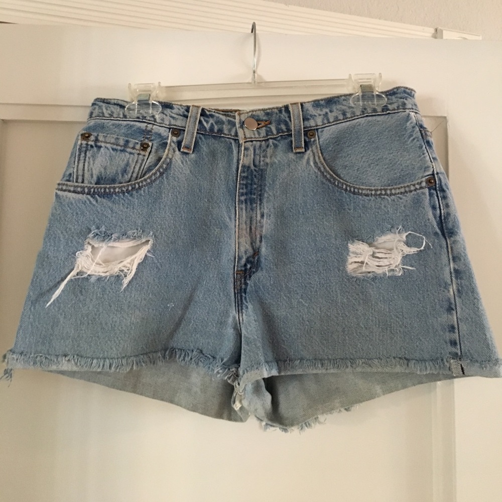 High waisted jeans shorts