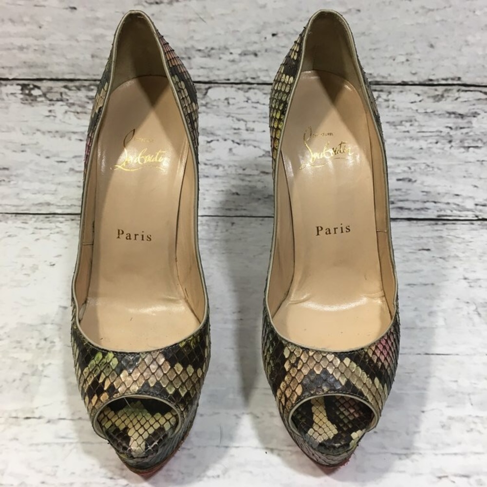 ⛔️SOLD⛔️AUTHENTIC Christian Louboutin 150 python, - Picture 3 of 7
