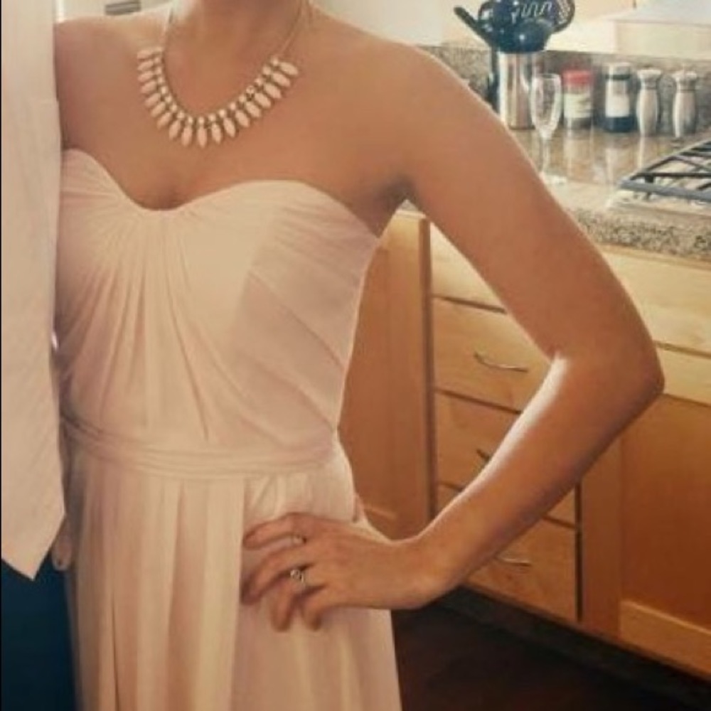 Blush Chiffon Strapless Dress