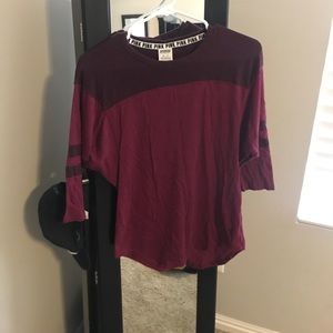 VS Dolman Style Varsity 3/4 Sleeve Top
