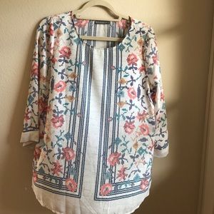 Brixon Ivy 3/4 sleeve printed blouse in large