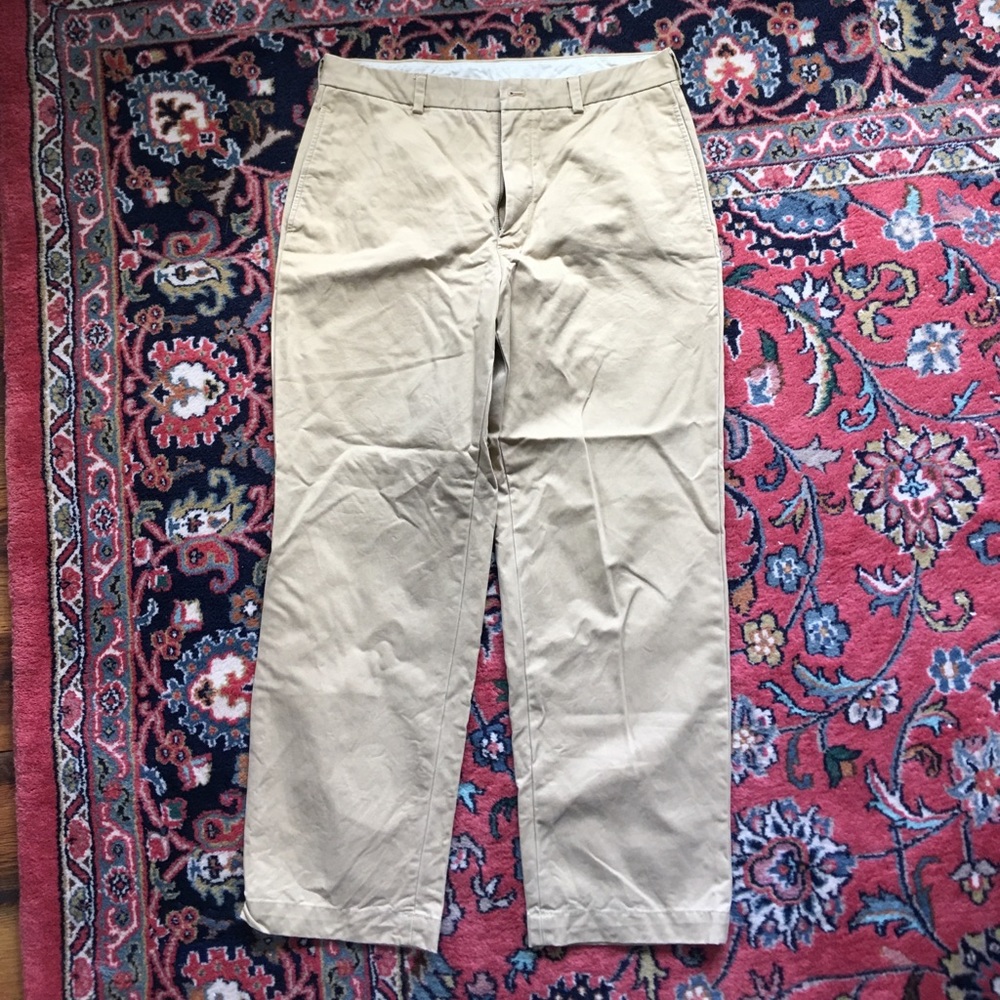 346 Brooks Brothers Tan flat front pants W34/L30