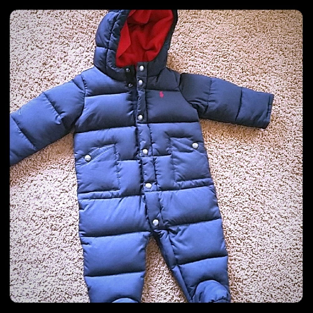 Navy blue Polo quilted down bunting size 9 months