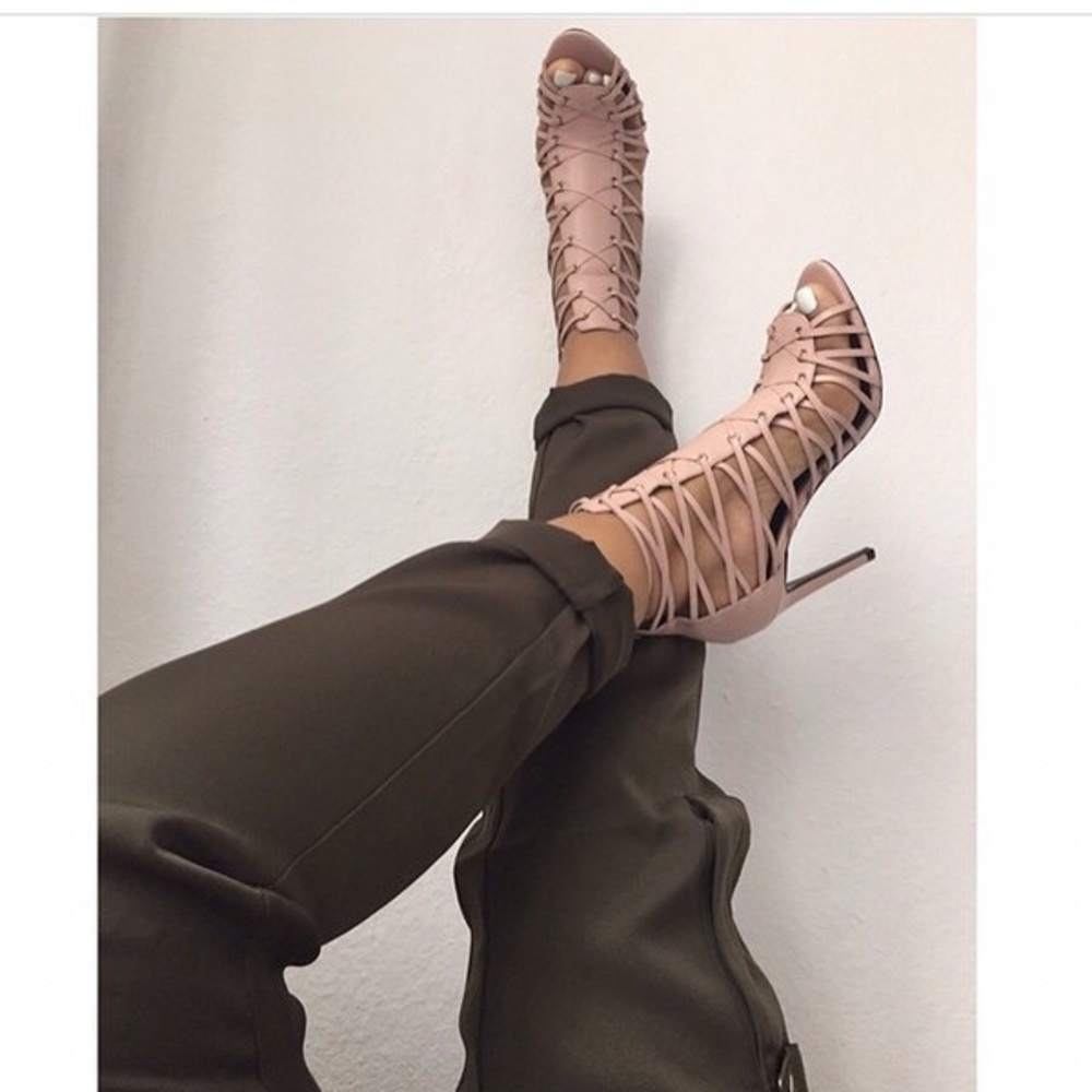 ZARA Nude Strappy Heels