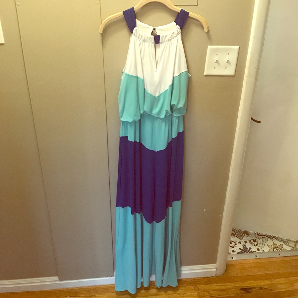 Greek goddess geometric maxi dress!
