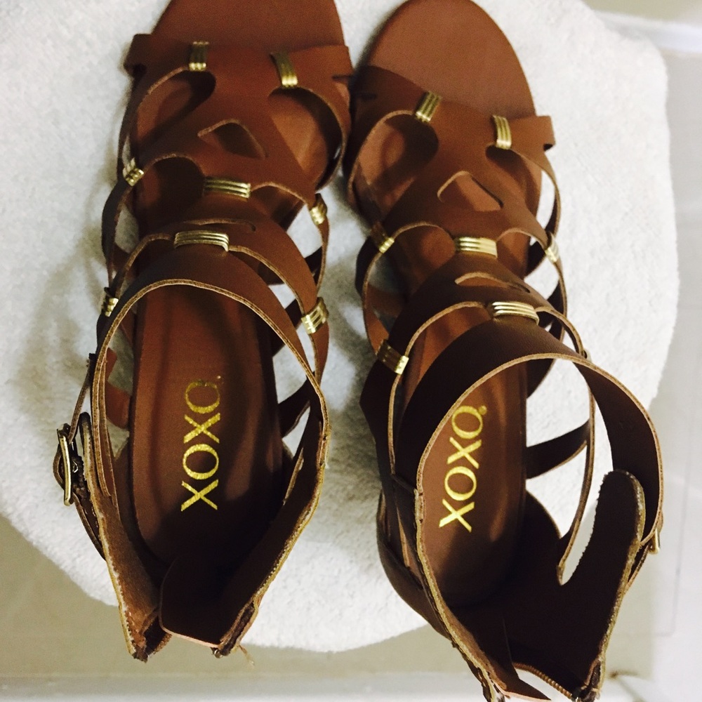 Xoxo Sarelia Wedge Sandals ‑ Tan/Beige