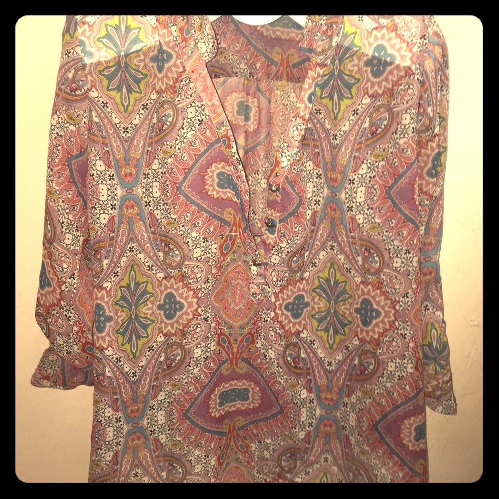 Paisley print l/s shirt from Mossimo. Sheer sz XL