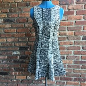 Gray Speckled Dress with Black Piping
