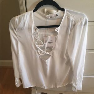 Missguided lace up long sleeved shirt.