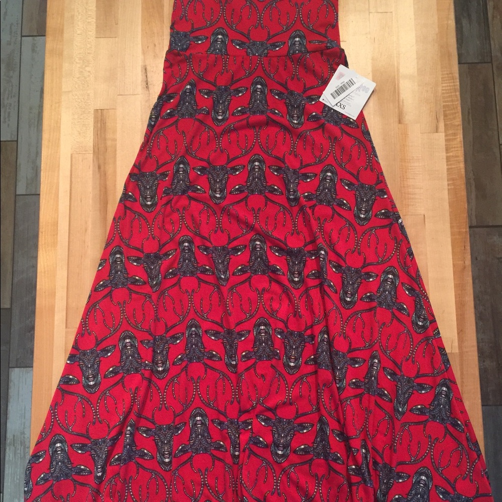XXS LuLaRoe Mosaic Deer/Stag Maxi Skirt