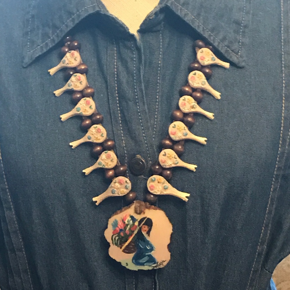 DeGrazia Squash Blossom 1970's original BoHo