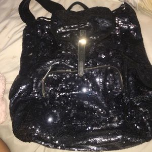 Black sparkly Victoria’s Secret backpack