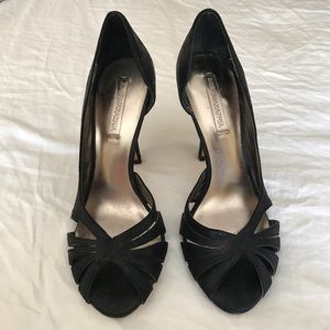 BCBG Black D'orsay Peep Toe Pumps size 7.5 7H