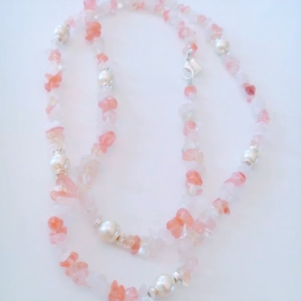 Pink Chaps long Beaded necklace