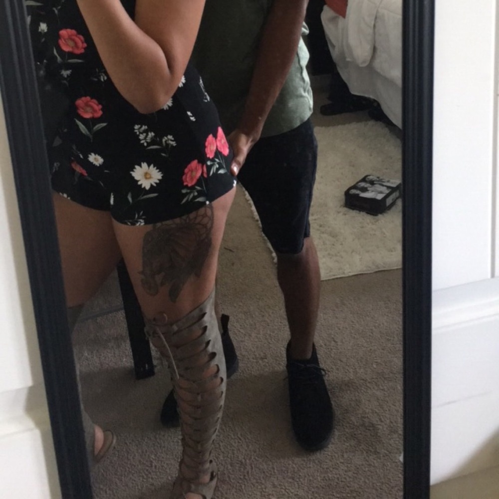Thigh high gladiator sandals