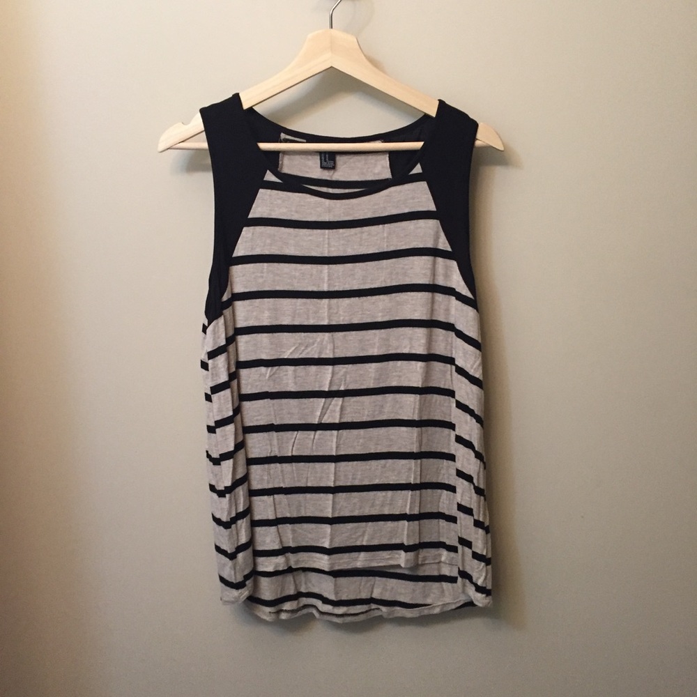 Forever 21 Tan and Black Striped Shirt