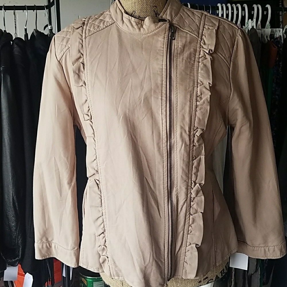 Faux Leather Bomber