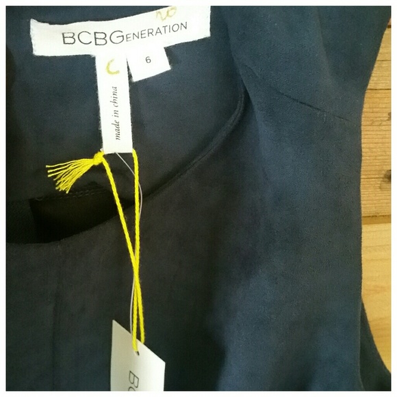 BCBGeneration Faux-Suede Drop-Waist Dress - Picture 3 of 3