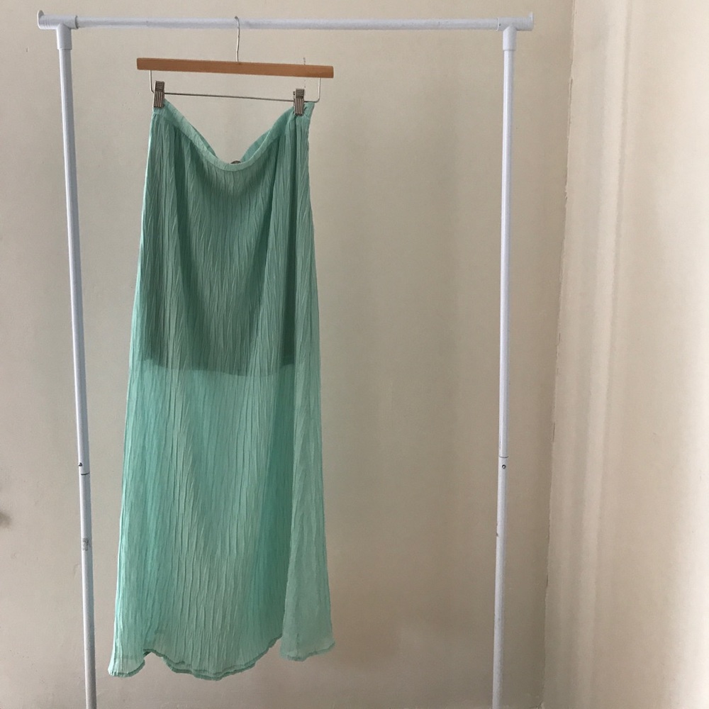 Forever 21 teal sheer maxi skirt