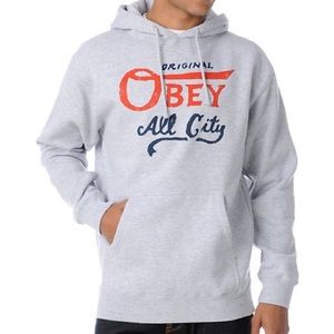 Obey All City Original Heather Grey Hoodie
