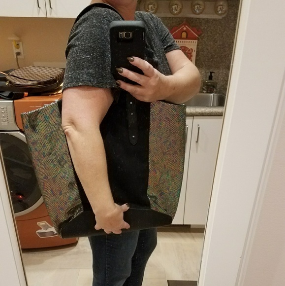 RomyGold ~ Iridescent Snake-Embossed Tote - Picture 3 of 8