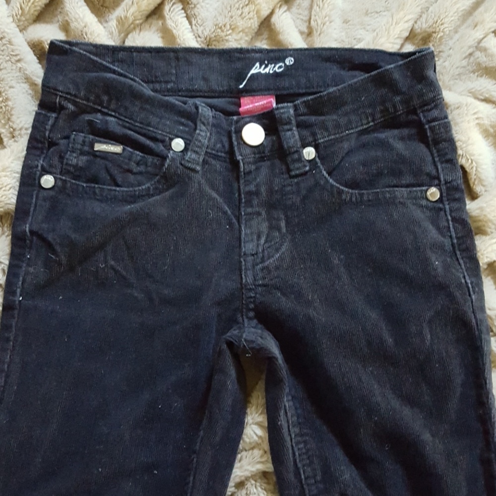 Pinc Dark Gray Girls Skinny Leg Cords
