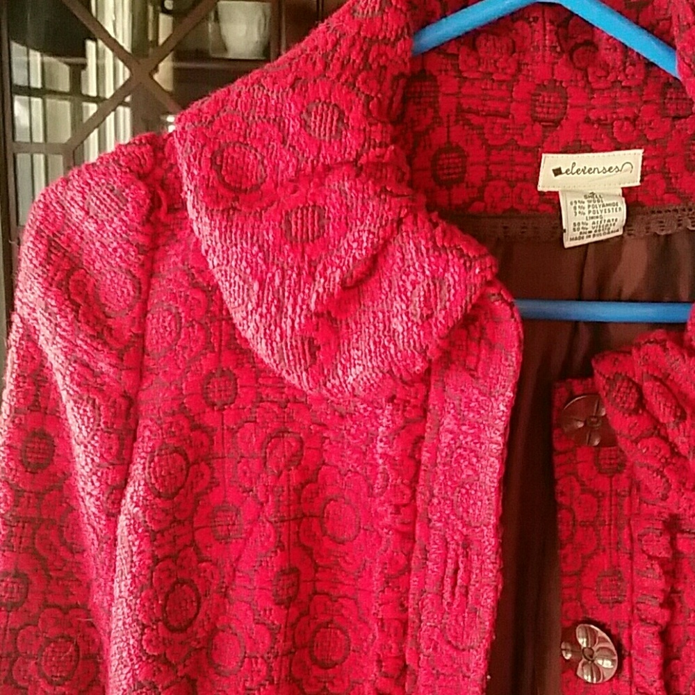 Anthropologie Elevenses Cathedral Glass Coat