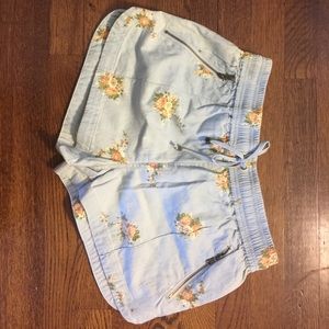 Drawstring floral shorts