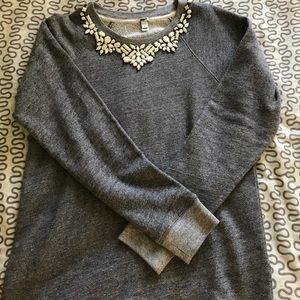 JCrew detailed gray sweater