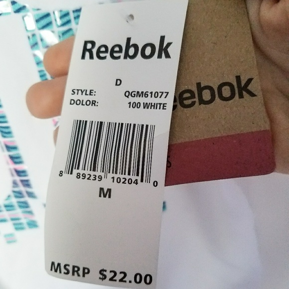 NEW Athletic Reebok white w/ blue & pink accents ♡ - Picture 3 of 4