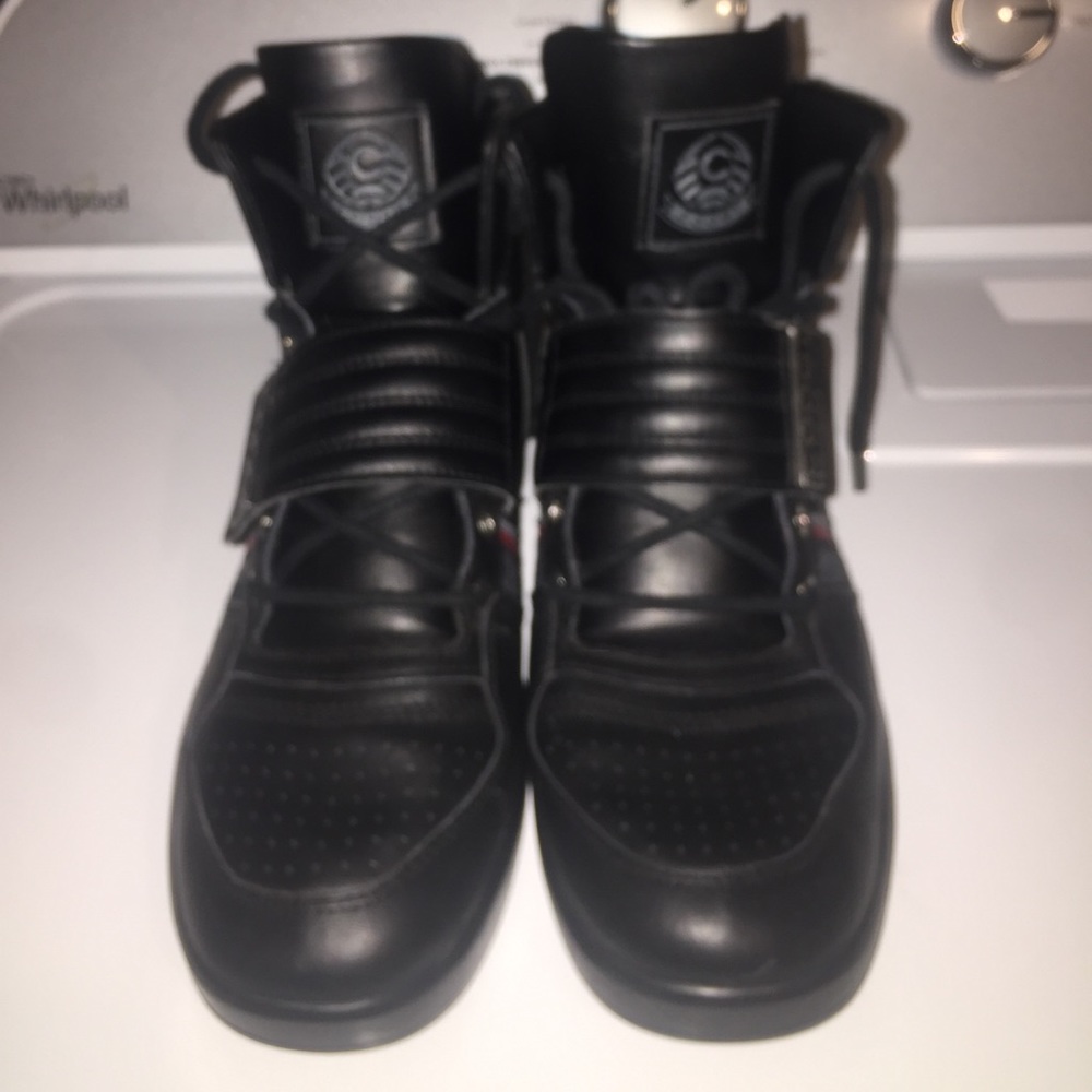 COOGI High Top Leather casual strap Sneakers Shoes