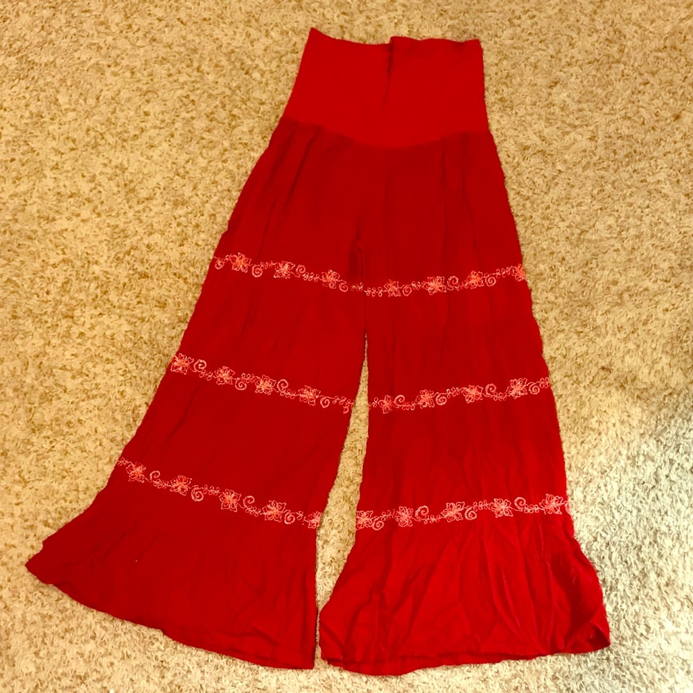 Red palazzo pants Sz S